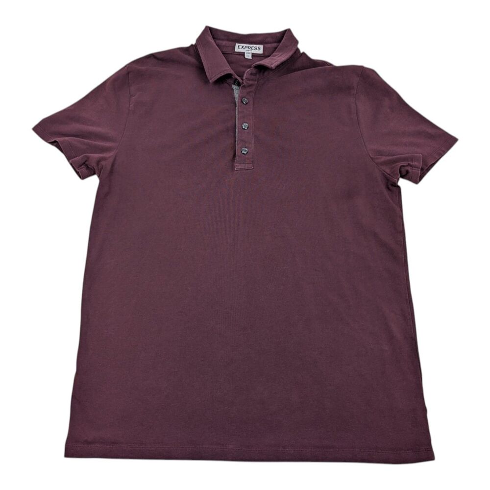 Express Men's Short Sleeve Polo Shirt Men’s Size Large Burgundy Color